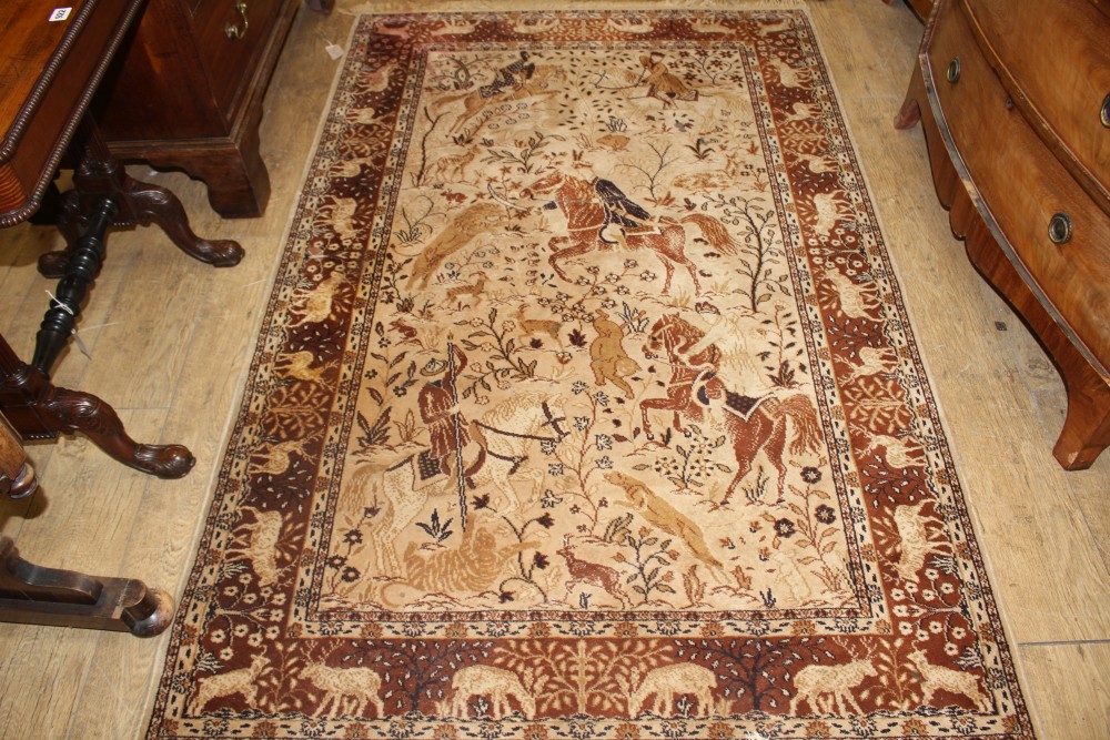 A Meshed machined wool rug, 190 x 126cm and a Bokhara machined rug, 170 x 83cm